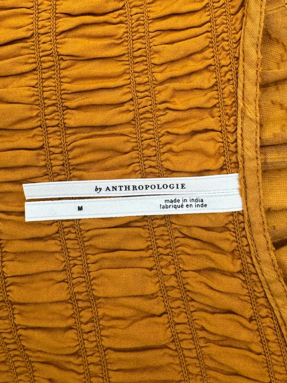 Anthropologie Peregrine Smocked Ruffle Midi Dress Size Medium Pockets - Picture 8 of 12